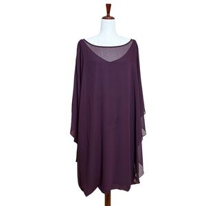 Sharagano Plus Size Gemmiferous Chiffon Dress. Raisin Size 22W #1438 NWT